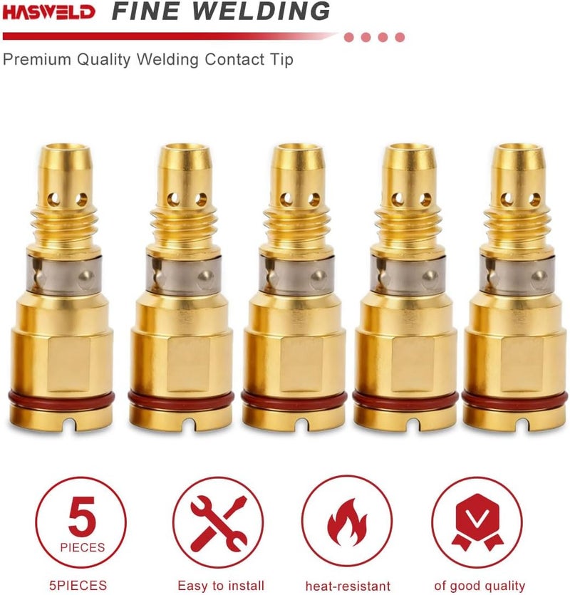 Hasweld 5-PK Gas Diffuser D-M250 Replacement for Miller AccuLock MDX-250 guns Millermatic 212,235,250,251,252,255 Mig Welder - Image 2